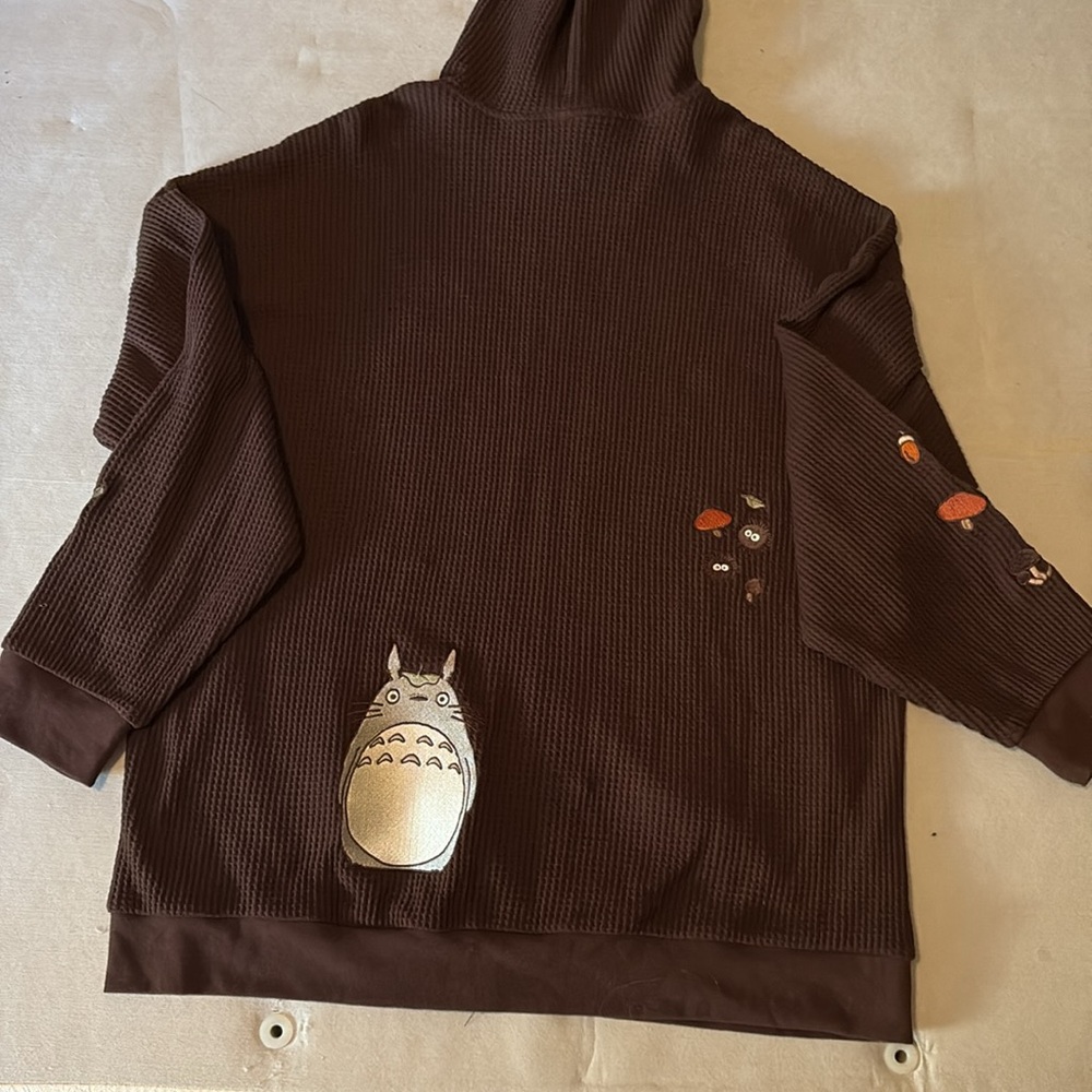 Studio Ghibli My Neighbor Totoro Oversized Thermal Hoodie Hot Topic 2X Jrs - Picture 7 of 10